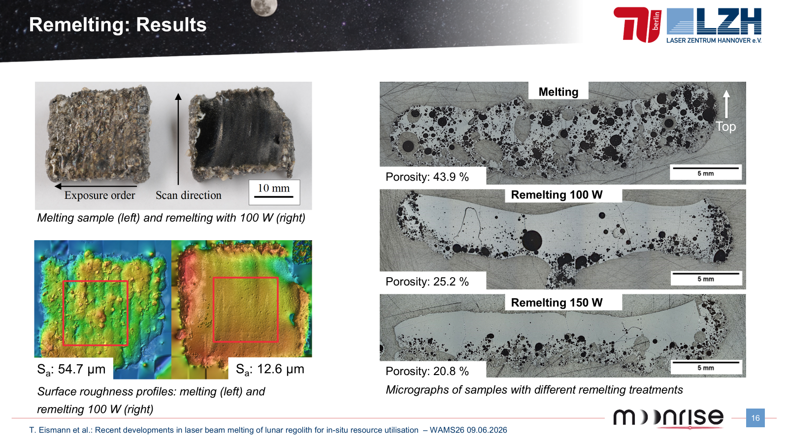 Remelting: Results