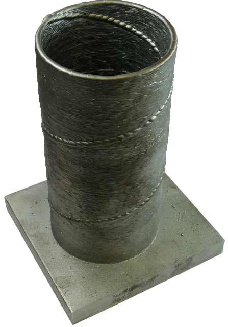 MSG-welded pipe with a height of 21 cm and a weight of 2.5 kg. (Photo: LZH)