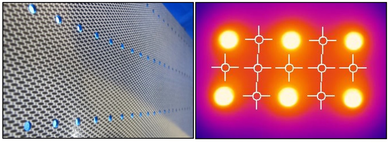 Verschleißfreies Laserstrahlbohren von kohlenstofffaserverstärkten Kunststoffen (CFK) mit integrierter inline-Temperaturüberwachung. (Bilder: LZH)