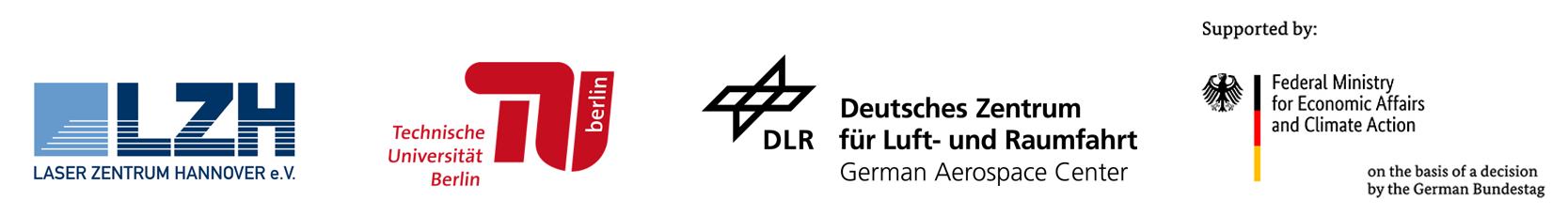 Logos LZH TU Berlin DLR BMWK englisch