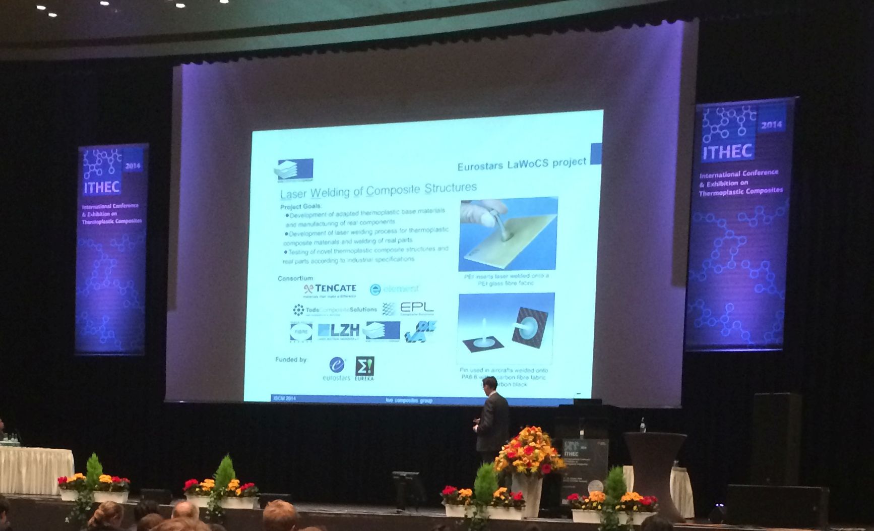 Caption picture 2: Presentation at the “Session D: Energy Applications“, Speaker: Martijn van Wijngaarden. Picture: LZH.