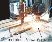 Abb. 1: Laserschweißkopf mit Linieninduktor