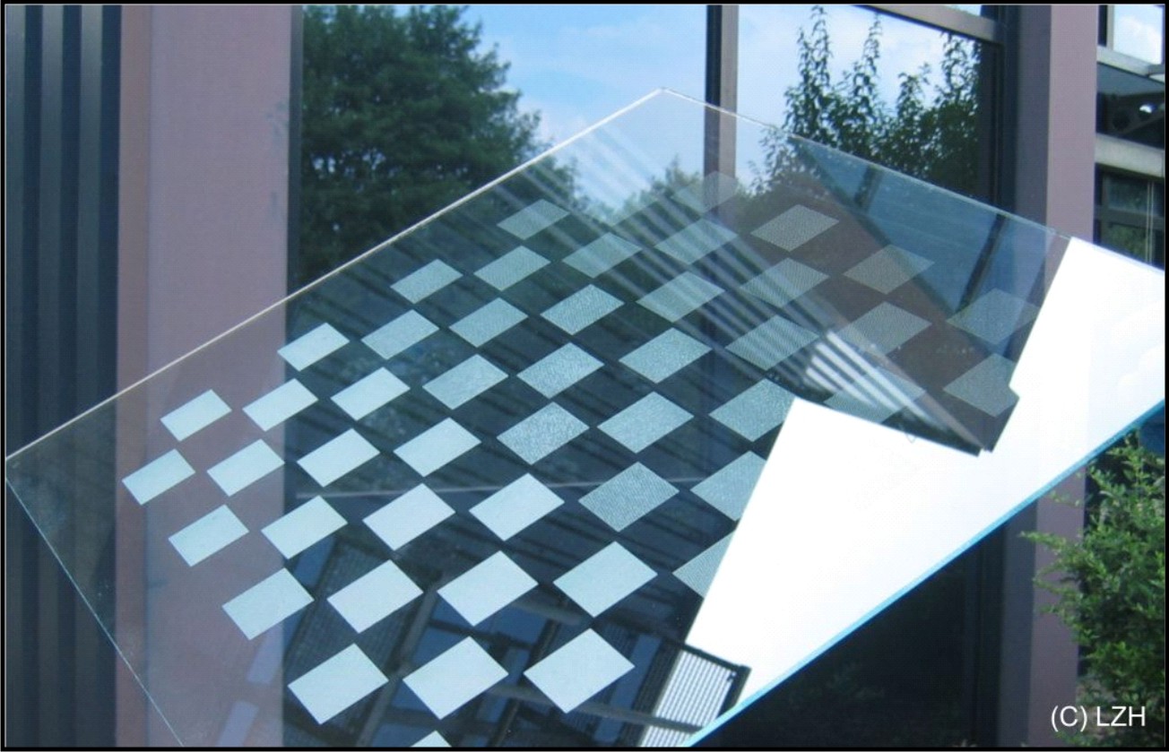 Laser structured glass for use in architecture