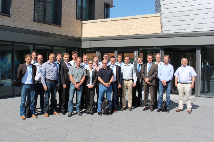 Figure caption 1: Participants at the Kick-Off-Meeting in July, in front of the Sennheiser Innovation Campus. (Photo: Sennheiser)