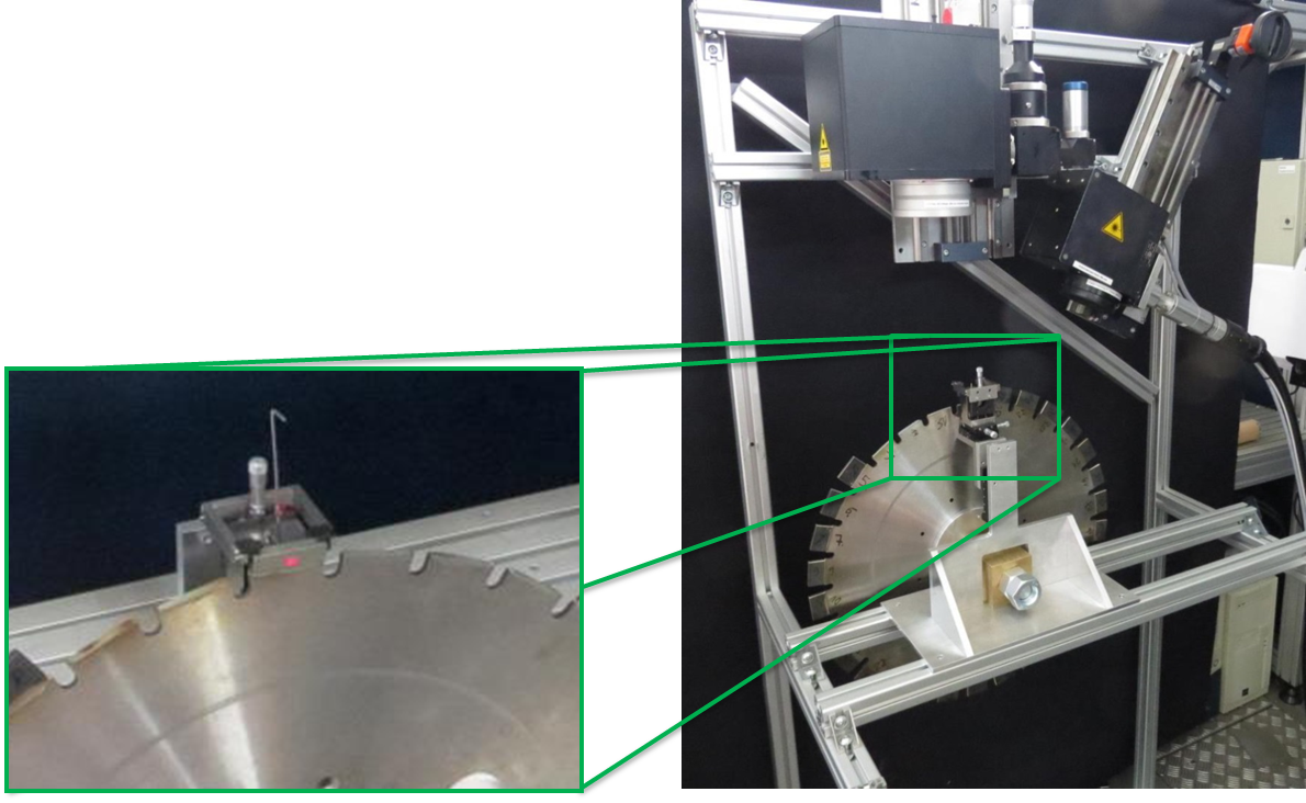 Bild 3: Die Demonstrationseinheit vereint alle Laserprozesse zur Herstellung von geklebten Sägeblättern.