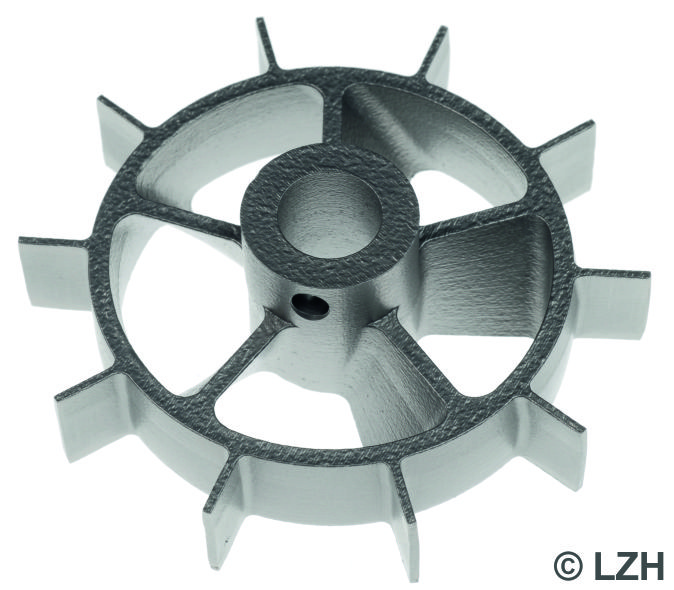 Bild 1: Das Labor der Zukunft: 3D-gedruckter Rührer aus Edelstahl. Foto: LZH