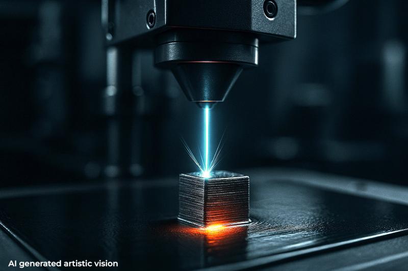 KI-generierte Version von einem Laserauftragschweißprozess.