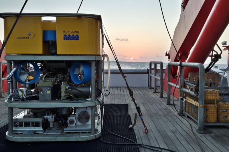 The LIBH system of the LZH on the remote-controlled underwater vehicle ROV Kiel 6000 of GEOMAR during the research trip of the ship SONNE in the Pacific. (Photo: GEOMAR)