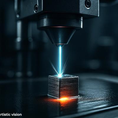 KI-generierte Version von einem Laserauftragschweißprozess.