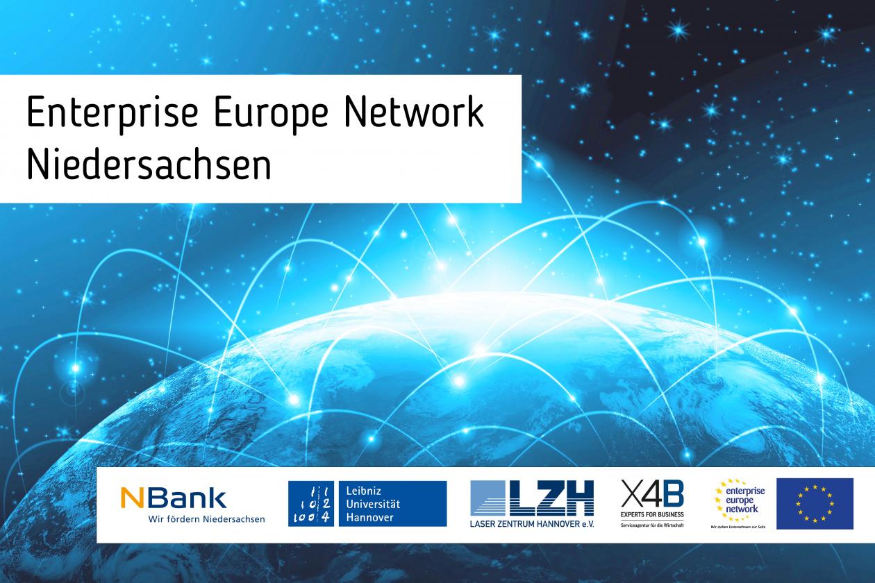 Imagebild des Enterprise Europe Network Niedersachsen mit den Logos der Partner.